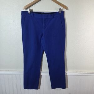 Banana Republic Ryan Fit Pants 10 Royal Blue Stretch Career Ankle Pants